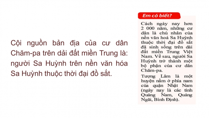 Giáo án PPT Lịch sử 6 kết nối Bài 19: Vương quốc Chăm-pa từ thế kỉ II đến thế kỉ X