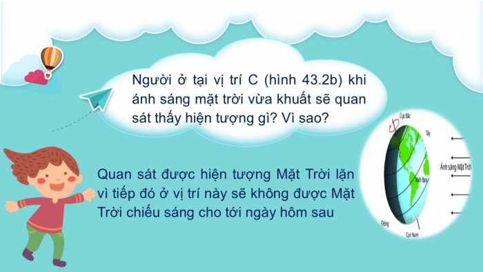 Giáo án PPT KHTN 6 chân trời Bài 43: Chuyển động nhìn thấy của Mặt Trời