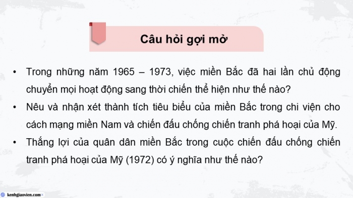 Giáo án điện tử Lịch sử 9 cánh diều Bài 14: Việt Nam từ năm 1954 đến năm 1975 (P4)