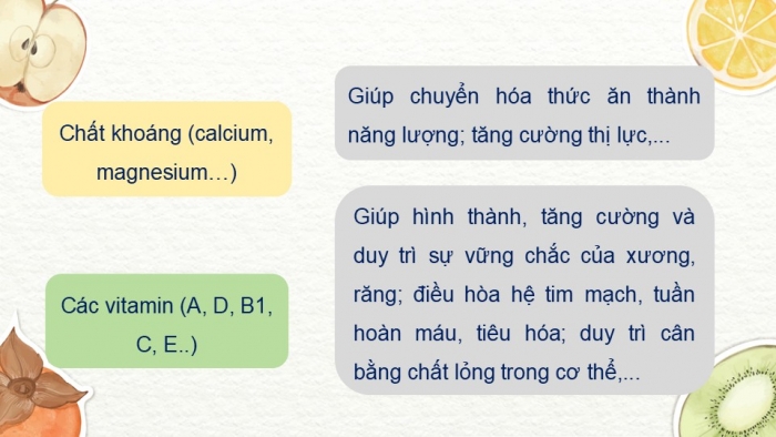 Giáo án PPT Công nghệ 6 cánh diều Bài 5: Thực phẩm và giá trị dinh dưỡng