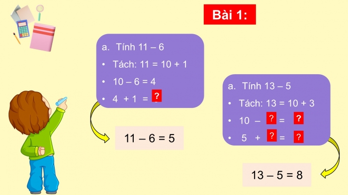 Giáo án PPT Toán 2 kết nối Bài 11: Phép trừ (qua 10) trong phạm vi 20