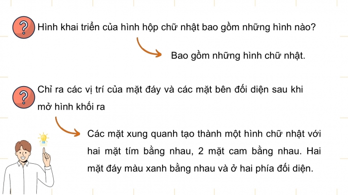 Giáo án điện tử Toán 5 cánh diều Bài 59: Hình khai triển của hình hộp chữ nhật, hình lập phương, hình trụ