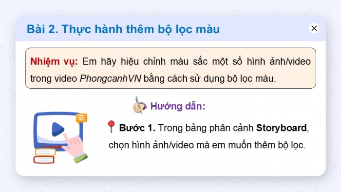 Giáo án điện tử Tin học 9 cánh diều Chủ đề E4 Bài 7: Thực hành thêm hiệu ứng cho video