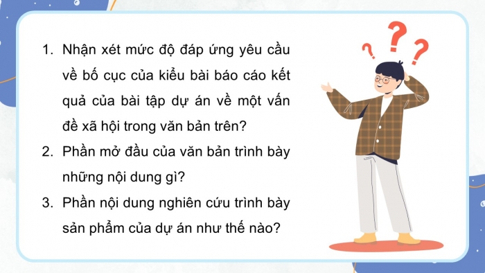 Giáo án điện tử Ngữ văn 12 chân trời Bài 7: Viết báo cáo kết quả của bài tập dự án về một vấn đề xã hội