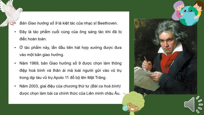 Giáo án PPT Âm nhạc 6 cánh diều Tiết 1: Hát bài Ước mơ xanh, Nghe bài hát Bài ca hoà bình, Trải nghiệm và khám phá