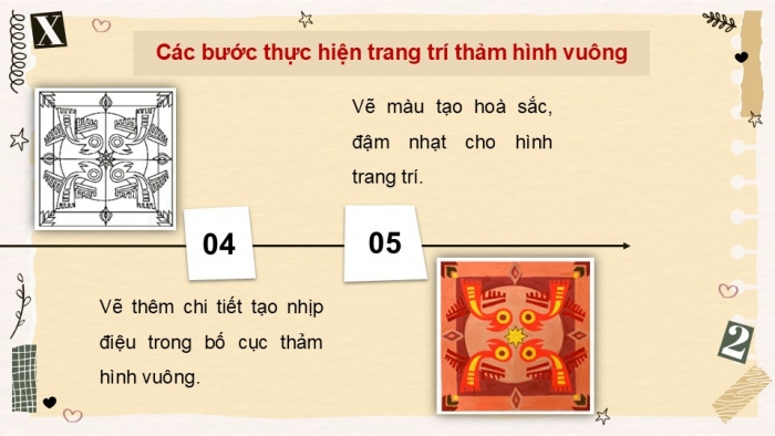 Giáo án PPT Mĩ thuật 6 chân trời Bài 3: Thảm trang trí với hoạ tiết trống đồng