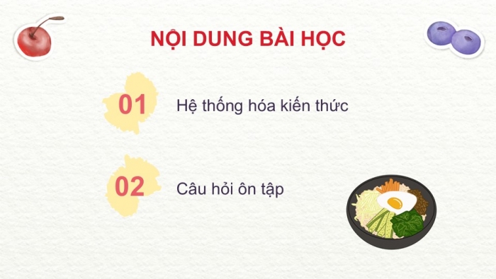 Giáo án PPT Công nghệ 6 kết nối Ôn tập Chương II