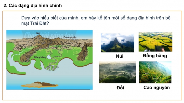 Giáo án PPT Địa lí 6 chân trời Bài 10: Quá trình nội sinh và ngoại sinh. Các dạng địa hình chính. Khoáng sản