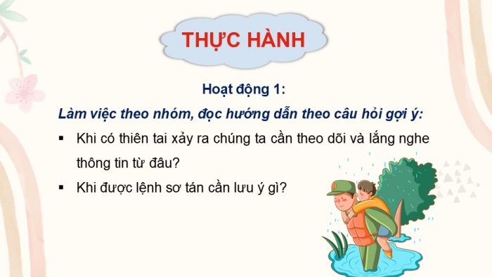 Giáo án PPT Tự nhiên và Xã hội 2 kết nối Bài 30: Luyện tập ứng phó với thiên tai