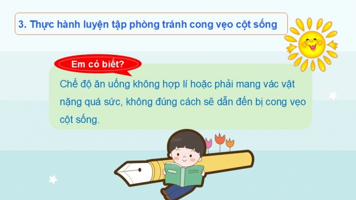 Giáo án PPT Tự nhiên và Xã hội 2 cánh diều Bài 15: Phòng tránh cong vẹo cột sống