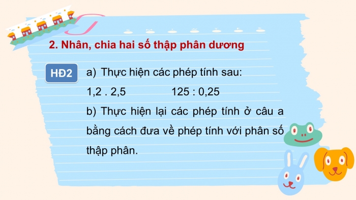 Giáo án PPT Toán 6 chân trời Bài 2: Các phép tính với số thập phân