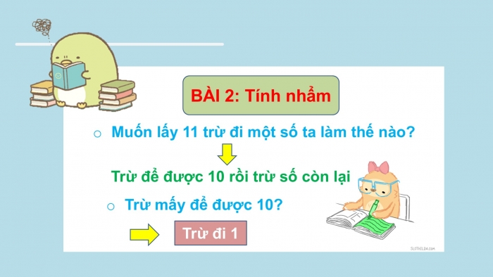 Giáo án PPT Toán 2 chân trời bài: 11 trừ đi một số