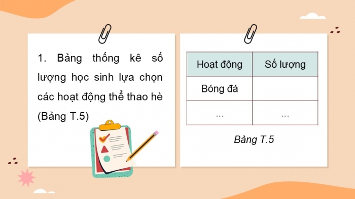 Giáo án PPT Toán 6 kết nối Thực hành trải nghiệm: Hoạt động thể thao nào được yêu thích nhất trong hè?