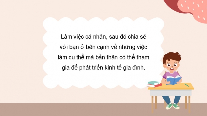 Giáo án điện tử Hoạt động trải nghiệm 9 cánh diều Chủ đề 6 - Hoạt động giáo dục 3: Phát triển kinh tế gia đình