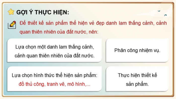 Giáo án điện tử Hoạt động trải nghiệm 9 cánh diều Chủ đề 7 - Hoạt động giáo dục 1: Quảng bá vẻ đẹp đất nước