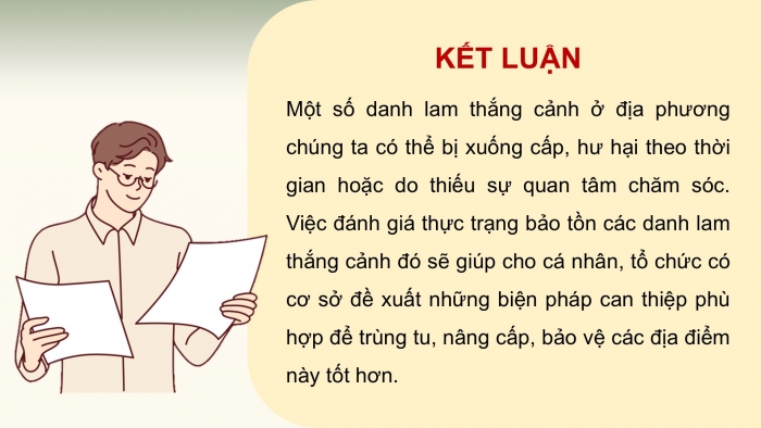 Giáo án điện tử Hoạt động trải nghiệm 12 cánh diều Chủ đề 6: Bảo vệ cảnh quan thiên nhiên và sự đa dạng sinh học (P2)