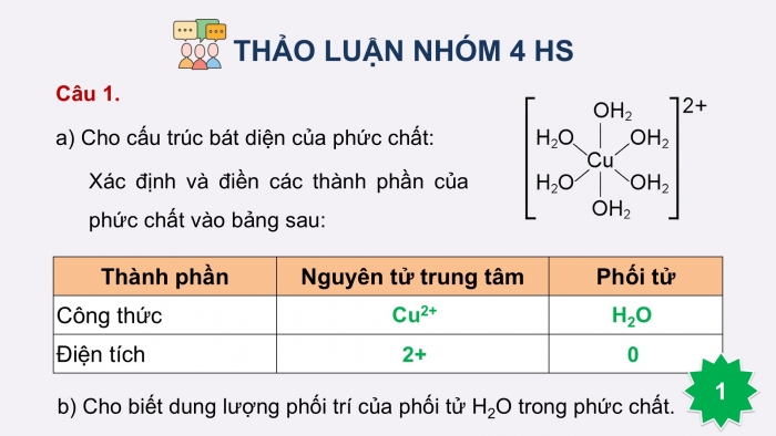 Giáo án điện tử chuyên đề Hoá học 12 kết nối Bài 7: Một số vấn đề cơ bản về phức chất