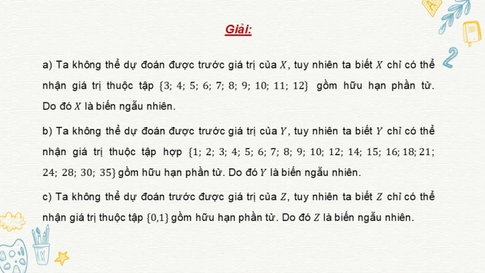 Giáo án điện tử chuyên đề Toán 12 chân trời Bài 1: Biến ngẫu nhiên rời rạc