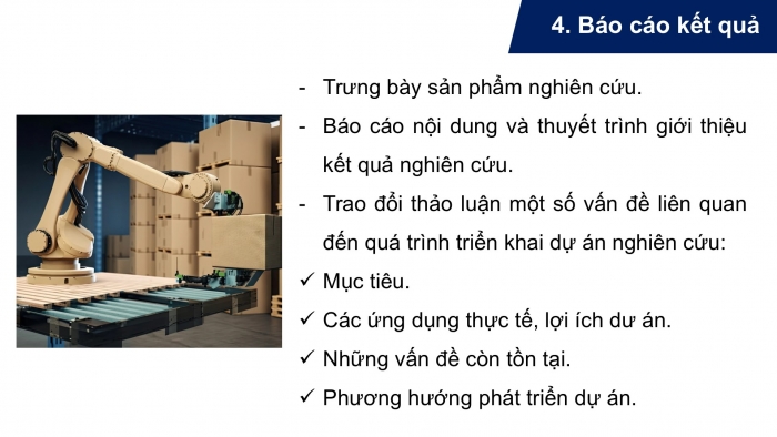 Giáo án điện tử chuyên đề Công nghệ 12 Điện - Điện tử Cánh diều Bài 9 Dự án: Nghiên cứu thiết kế robot gắp đặt vật thể