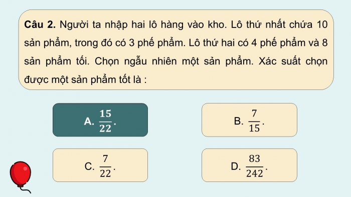 Giáo án điện tử Toán 12 cánh diều Bài tập cuối chương VI