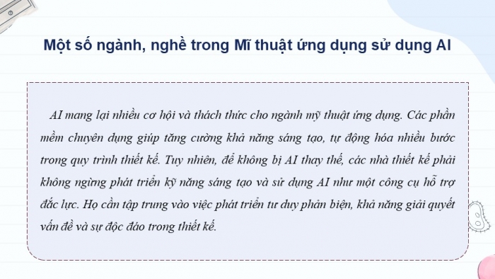 Giáo án điện tử Mĩ thuật 9 kết nối Bài 15: Ngành, nghề liên quan đến mĩ thuật ứng dụng