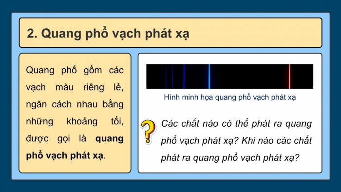 Giáo án điện tử chuyên đề Vật lí 12 cánh diều Bài 2: Quang phổ vạch của nguyên tử