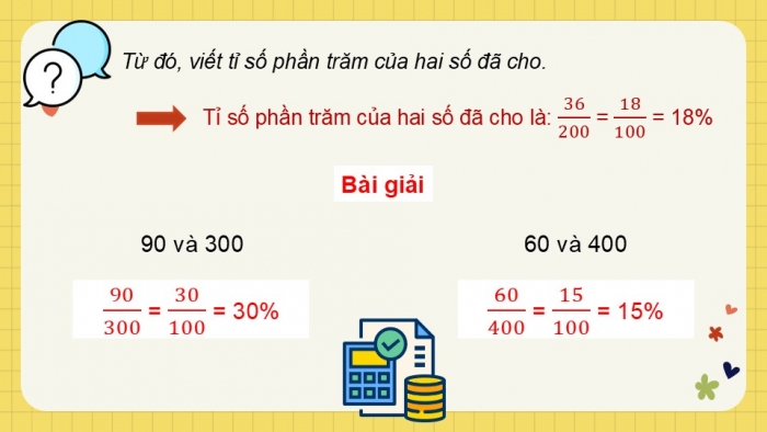 Giáo án điện tử Toán 5 kết nối Bài 40: Tìm tỉ số phần trăm của hai số