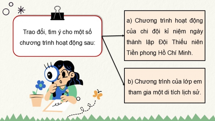 Giáo án điện tử Tiếng Việt 5 cánh diều Bài 17: Viết chương trình hoạt động (Cách viết)