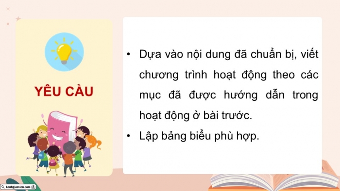 Giáo án điện tử Tiếng Việt 5 cánh diều Bài 17: Luyện tập viết chương trình hoạt động (Thực hành viết)