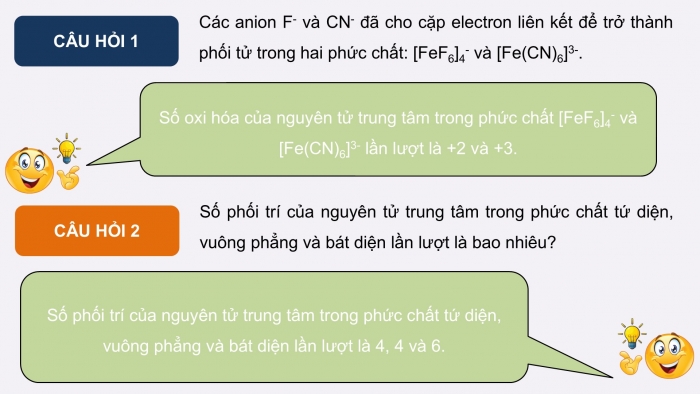 Giáo án điện tử chuyên đề Hoá học 12 cánh diều Bài 6: Một số khái niệm cơ bản về phức chất