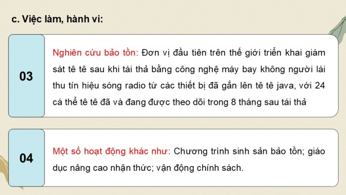 Giáo án điện tử Hoạt động trải nghiệm 12 chân trời bản 1 Chủ đề 9: Bảo vệ cảnh quan thiên nhiên, thế giới động vật và thực vật (P2)