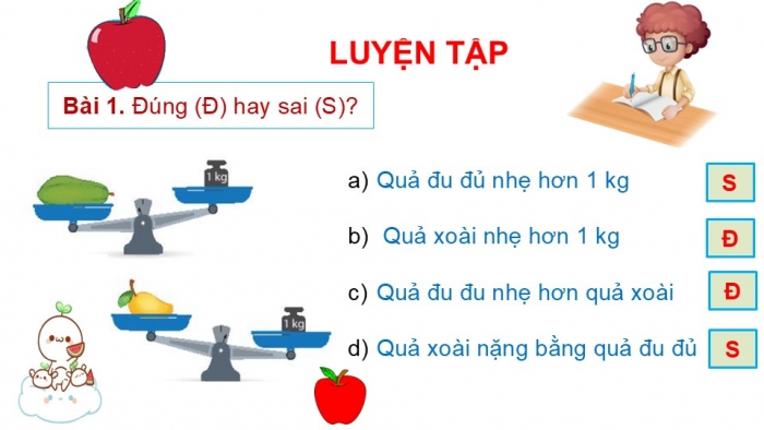 Giáo án PPT Toán 2 chân trời bài Ki-lô-gam