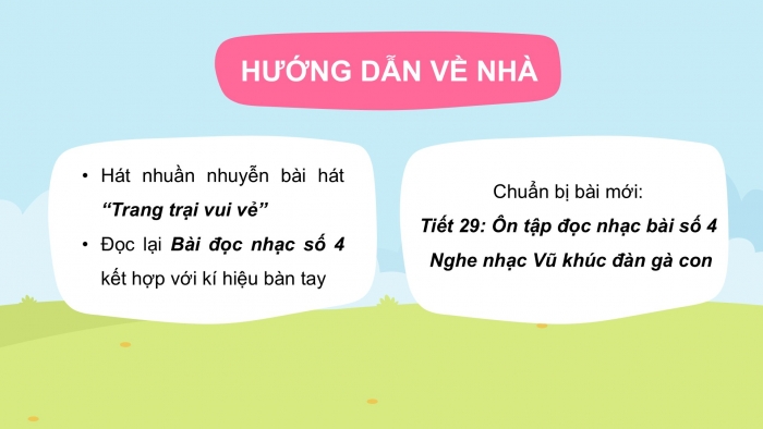 Giáo án PPT Âm nhạc 2 kết nối Tiết 28: Ôn tập bài hát Trang trại vui vẻ, Đọc nhạc Bài số 4