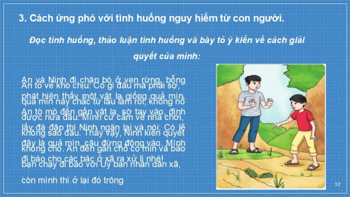 Giáo án PPT Công dân 6 cánh diều Bài 7: Ứng phó với các tình huống nguy hiểm từ con người