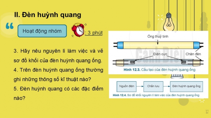 Giáo án PPT Công nghệ 6 cánh diều Bài 12: Đèn điện