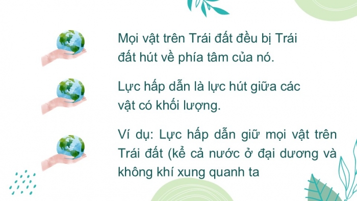 Giáo án PPT KHTN 6 cánh diều Bài 29: Lực hấp dẫn