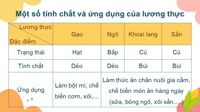 Giáo án PPT KHTN 6 cánh diều Bài 9: Một số lương thực – thực phẩm thông dụng