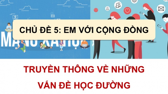 Giáo án điện tử Hoạt động trải nghiệm 9 cánh diều Chủ đề 5 - Hoạt động giáo dục 2: Truyền thông về những vấn đề học đường