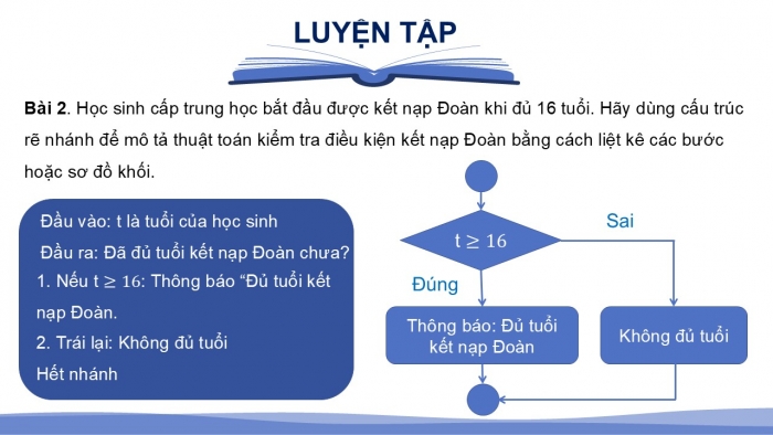 Giáo án PPT Tin học 6 cánh diều Bài 3: Cấu trúc rẽ nhánh trong thuật toán