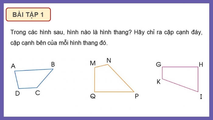 Giáo án điện tử Toán 5 cánh diều Bài 52: Hình thang