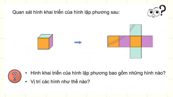 Giáo án điện tử Toán 5 cánh diều Bài 59: Hình khai triển của hình hộp chữ nhật, hình lập phương, hình trụ