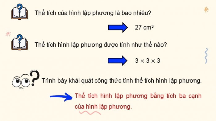 Giáo án điện tử Toán 5 cánh diều Bài 65: Thể tích hình hộp chữ nhật, hình lập phương