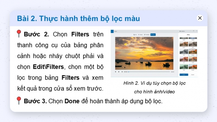 Giáo án điện tử Tin học 9 cánh diều Chủ đề E4 Bài 7: Thực hành thêm hiệu ứng cho video