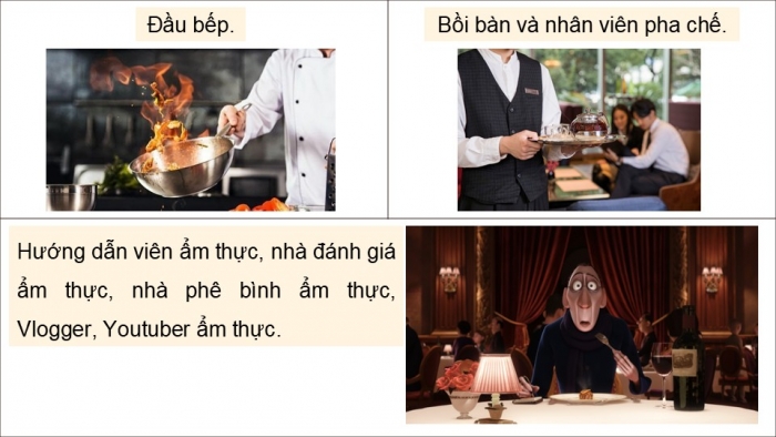 Giáo án điện tử Công nghệ 9 Chế biến thực phẩm Cánh diều Bài 9: Một số ngành nghề liên quan đến chế biến thực phẩm