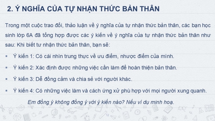 Giáo án PPT Công dân 6 kết nối Bài 6: Tự nhận thức bản thân