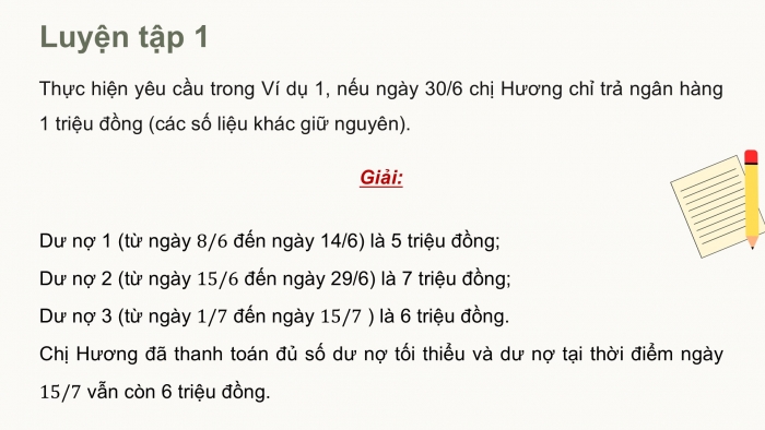 Giáo án điện tử chuyên đề Toán 12 kết nối Bài 6: Tín dụng. Vay nợ