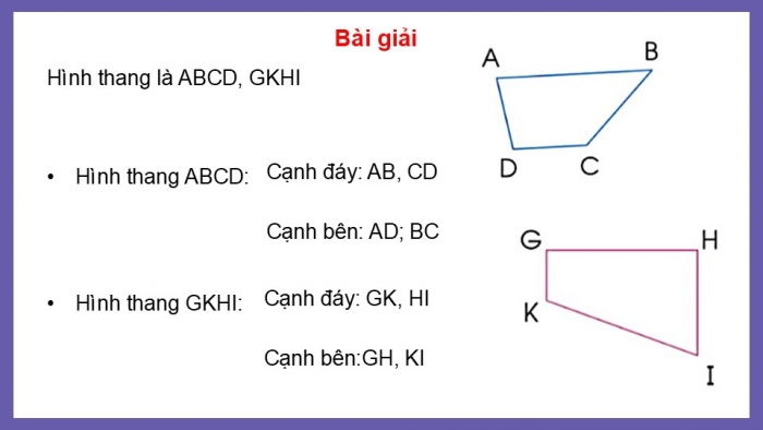 Giáo án điện tử Toán 5 cánh diều Bài 52: Hình thang