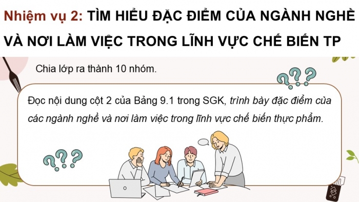 Giáo án điện tử Công nghệ 9 Chế biến thực phẩm Cánh diều Bài 9: Một số ngành nghề liên quan đến chế biến thực phẩm