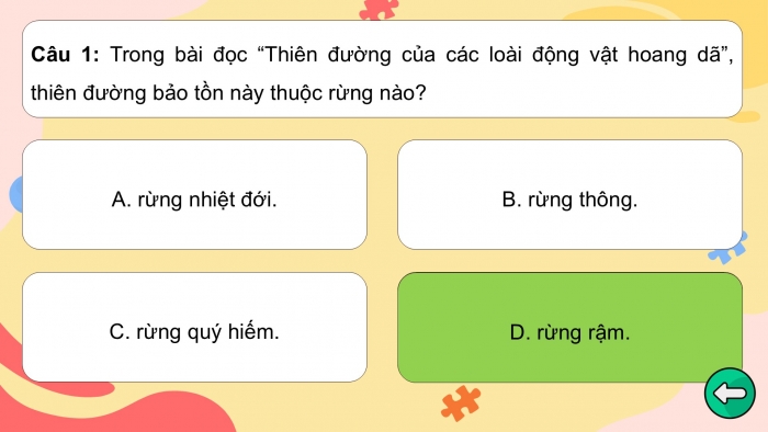 Giáo án PPT dạy thêm Tiếng Việt 5 chân trời bài 6: Bài đọc Thiên đường của các loài động vật hoang dã. Viết đoạn kết bài cho bài văn tả người