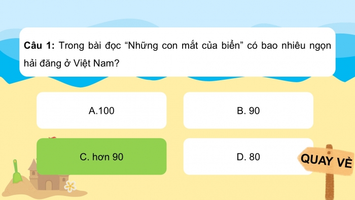 Giáo án PPT dạy thêm Tiếng Việt 5 chân trời bài 2: Bài đọc Những con mắt của biển. Trả bài văn tả người (Bài viết số 1)